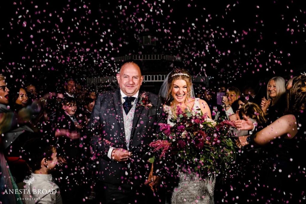 wedding celebrations with confetti